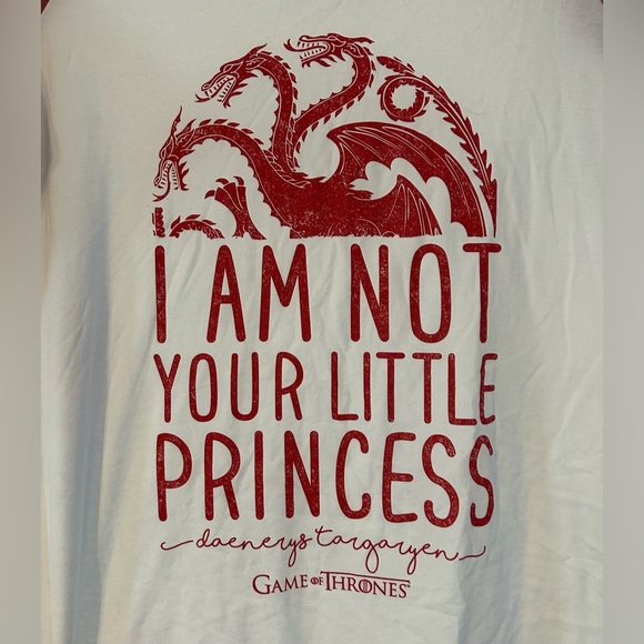 Game of Thrones “I am not your little princess” Baseball Shirt Size Medium - Picture 3 of 6